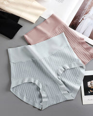 Women's Pure Cotton Antibacterial Crotch High Waist Light Belly Underwear