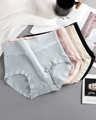 Women's Pure Cotton Antibacterial Crotch High Waist Light Belly Underwear