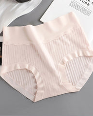 Women's Pure Cotton Antibacterial Crotch High Waist Light Belly Underwear