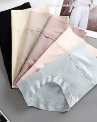 Women's Pure Cotton Antibacterial Crotch High Waist Light Belly Underwear