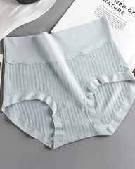 Women's Pure Cotton Antibacterial Crotch High Waist Light Belly Underwear