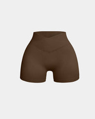 Ribbed High Waist Solid Skinny Yoga Sport Shorts