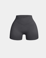 Ribbed High Waist Solid Skinny Yoga Sport Shorts