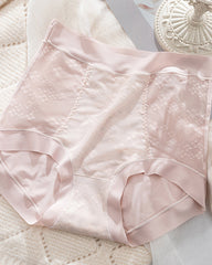 Mulberry Silk Protein 7A Antibacterial High Waist Tummy Tuck Lace Breathable Panties