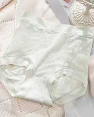 Mulberry Silk Protein 7A Antibacterial High Waist Tummy Tuck Lace Breathable Panties
