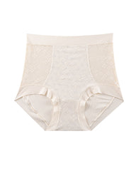 Mulberry Silk Protein 7A Antibacterial High Waist Tummy Tuck Lace Breathable Panties