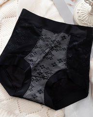 Mulberry Silk Protein 7A Antibacterial High Waist Tummy Tuck Lace Breathable Panties