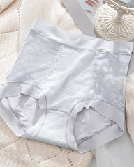Mulberry Silk Protein 7A Antibacterial High Waist Tummy Tuck Lace Breathable Panties