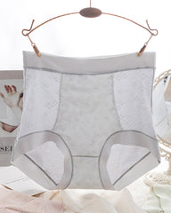 Mulberry Silk Protein 7A Antibacterial High Waist Tummy Tuck Lace Breathable Panties