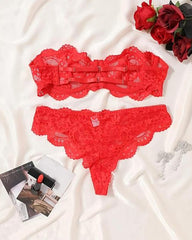 Women's Floral Lace Sexy Lingerie Breathable Comfort Underwear Set