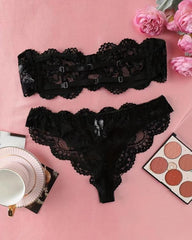 Women's Floral Lace Sexy Lingerie Breathable Comfort Underwear Set