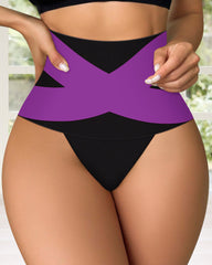 Women's High Waist Breathable Cross Color Comfortable Underwear