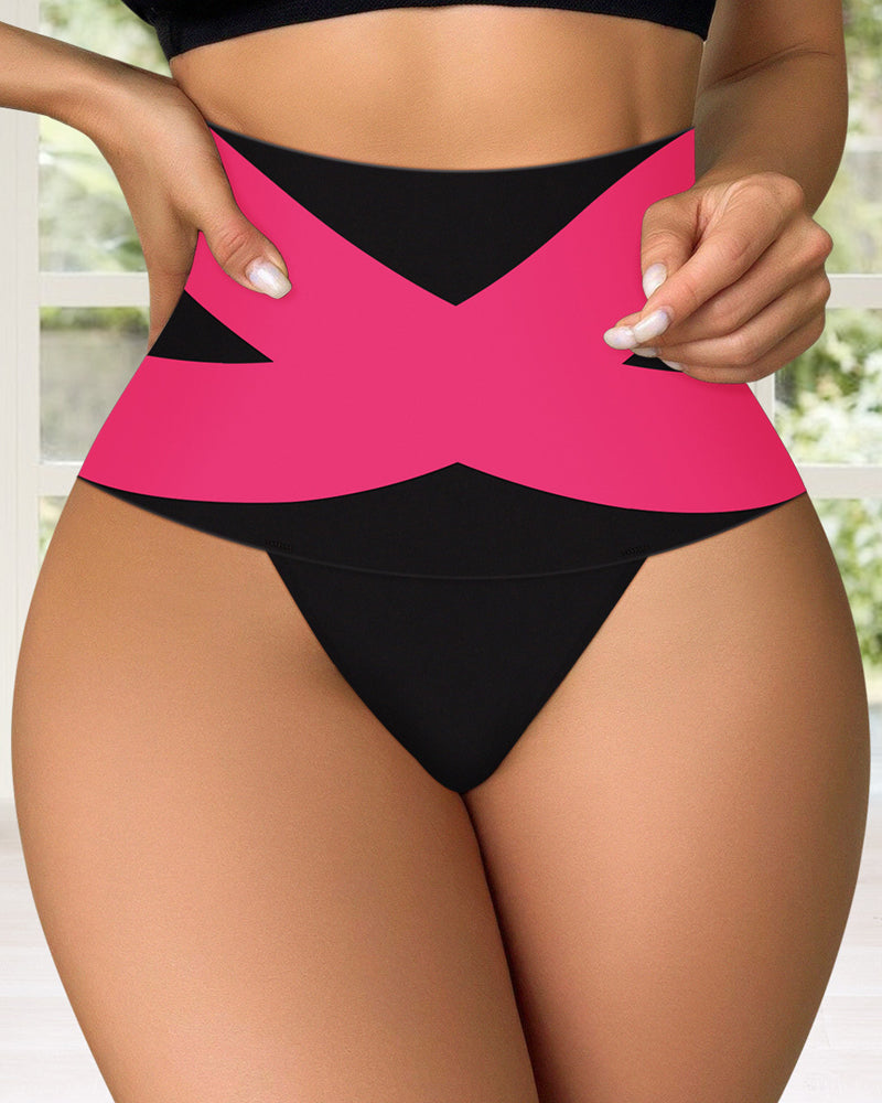 Women's High Waist Breathable Cross Color Comfortable Underwear