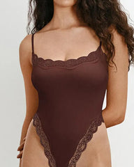 Women's Spaghetti Strap Lace Seamless Sexy Bodysuit and Jumpsuit