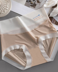 Women's High Waist Ice Silk Pure Cotton Antibacterial Crotch Seamless Underwear