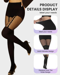 Mock Thigh High Stockings For Women Sexy Fishnet Tights Suspender Pantyhose
