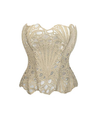 Ladies Elegant Lace Back Tie-up Tube Top Tummy Shaper Top