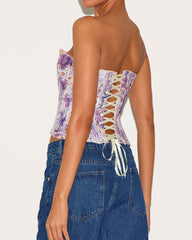 Ladies Elegant Lace Back Tie-up Tube Top Tummy Shaper Top