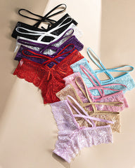 Sexy Jacquard Lace Low Rise Briefs