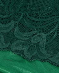 Women's Sexy Lace Satin V Neck Adjustable Straps Backless Nightdress with Thong