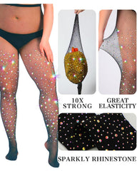 Women's Sexy Elastic Super Shiny Rhinestone Fishnet Stockings