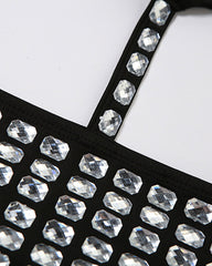 Sexy Halter Neck Backless Elastic Slim Fit Diamond Vest