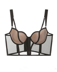 Sexy Sheer Mesh Push-Up Corset Top