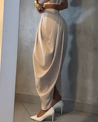 Casual High Waist Loose Ruched Irregular Pants