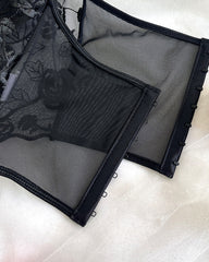 Sexy Flower Lace Mesh Herringbone Tube Top