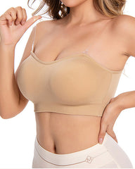 Women's Non-Slip Silicone Push-Up Detachable Shoulder Straps Without Steel Ring Bra