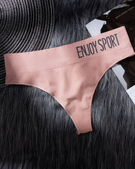 Women's Sexy Seamless Sports Fitness Letter Wide Waist Briefs