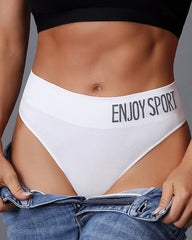 Women's Sexy Seamless Sports Fitness Letter Wide Waist Briefs