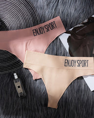 Women's Sexy Seamless Sports Fitness Letter Wide Waist Briefs