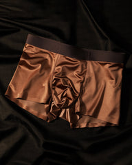 Men's Ice Silk Mulberry Silk Antibacterial Boxer Briefs