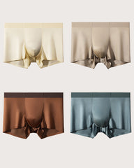 Men's Ice Silk Mulberry Silk Antibacterial Boxer Briefs