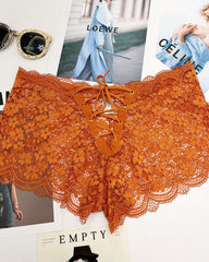 Women's Sexy Flower Lace Back Waist Tie Design Panties