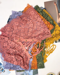 Women's Sexy Flower Lace Back Waist Tie Design Panties