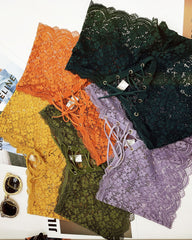 Women's Sexy Flower Lace Back Waist Tie Design Panties