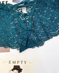 Women's Sexy Flower Lace Back Waist Tie Design Panties