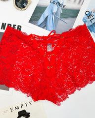 Women's Sexy Flower Lace Back Waist Tie Design Panties