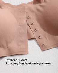 Women's Seamless Strapless Front Buckle Comfort Push Up Bra