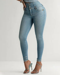 High-Waisted Tummy-Control Stretch-Back Skinny Jeans