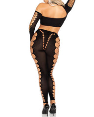 Sexy Seamless Cutout Crop Top and Leggings Set