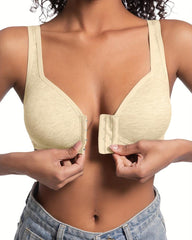 3-Pack Seamless Adjustable Front-Clasp Wireless Push-Up Bras