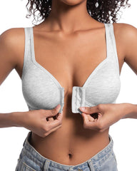 3-Pack Seamless Adjustable Front-Clasp Wireless Push-Up Bras