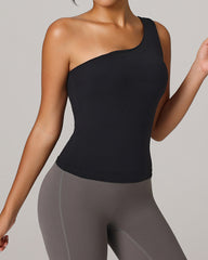 One-Shoulder Waist-Hugging Quick-Drying Sports Vest