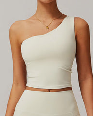 One-Shoulder Waist-Hugging Quick-Drying Sports Vest