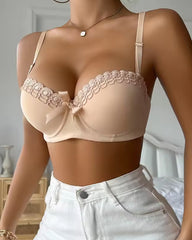 Sexy and Comfortable Bow Scalloped Push-Up Bra