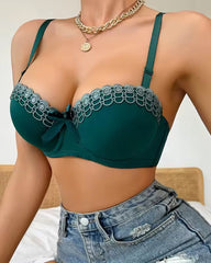 Sexy and Comfortable Bow Scalloped Push-Up Bra