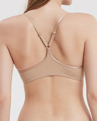 Women's Seamless Front-Clasp Wire-Free Lace Comfort Bra and Panty Set